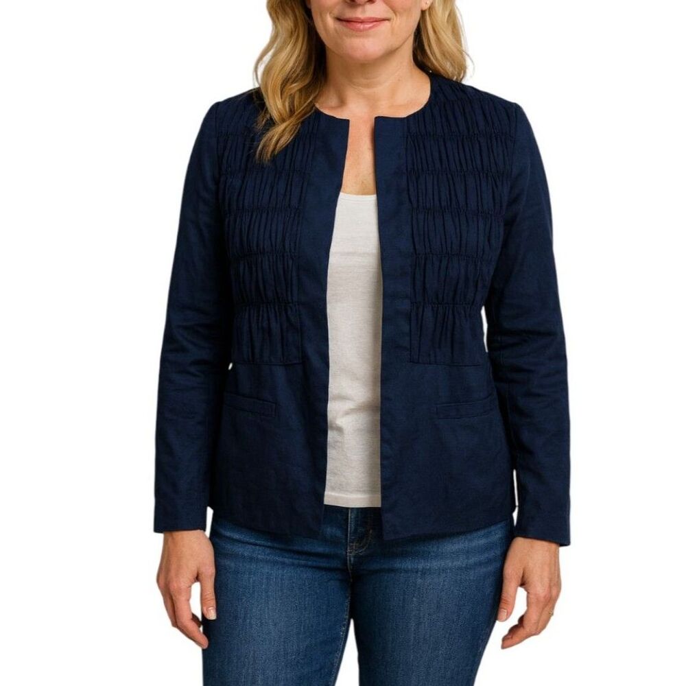 Chico’s Women’s Ruched Front Open Jacket | Size 1